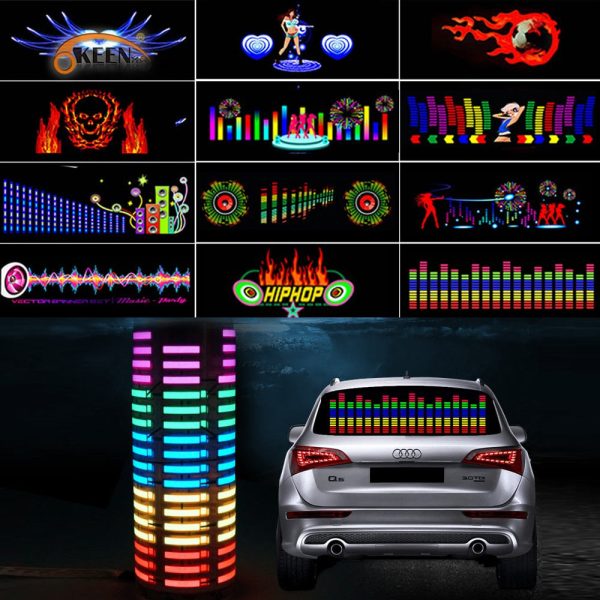90*25 40*30 Automobile LED Equalizer Car Interiror Atmosphere Music Rhythm