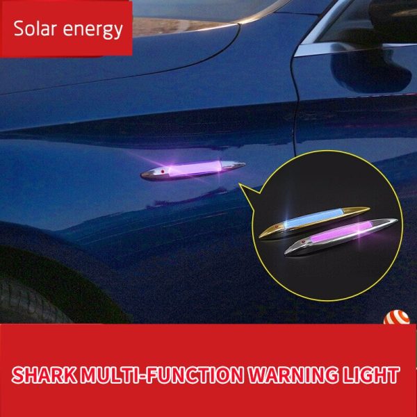 TIKTOK Car modified Solar decorative lamp shark gills shape grille lamp atmosphere LED burst flash lamp different colors 1pc - Image 6