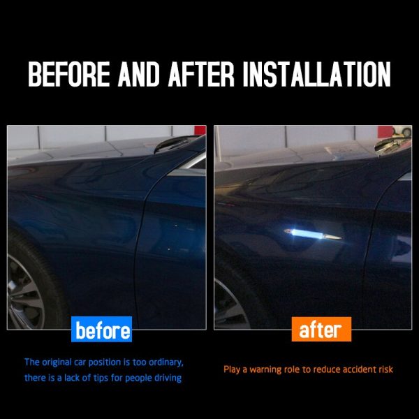 TIKTOK Car modified Solar decorative lamp shark gills shape grille lamp atmosphere LED burst flash lamp different colors 1pc - Image 2